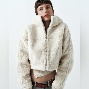 NWT ZARA DOUBLE-FACED FLEECE LINED HOODIE JACKET SIZE XS XSMALL $69.90